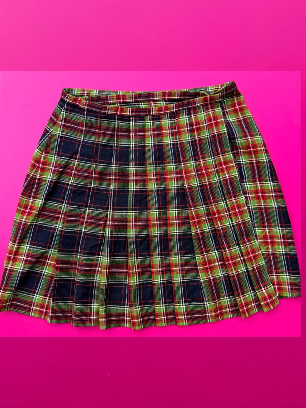 The Limited Y2K Vintage Tartan Plaid Pleated Mini Skirt Size 6 Wool Blend 90s